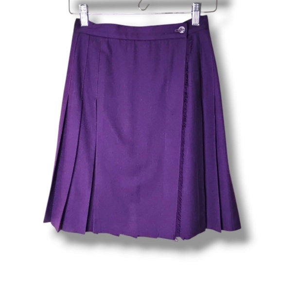 VTG Talbots Wool Wrap Skirt 6P Purple Made in USA - Picture 1 of 7